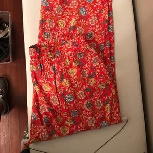 Wide leg patterned pants